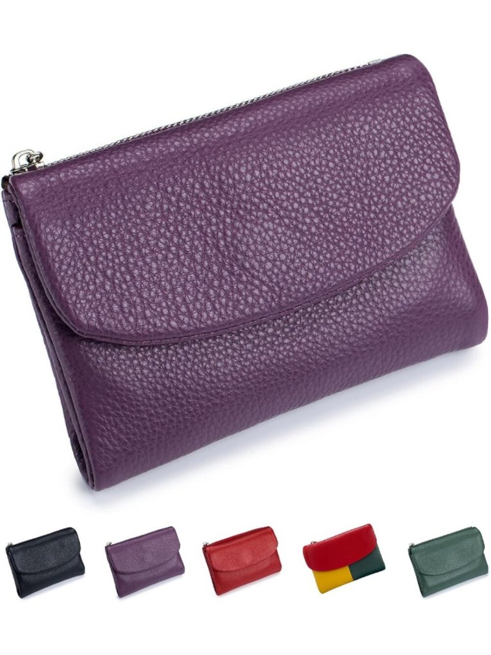 Stylish Purple Premium Leather Wallet for Women | RFID Protection & Slim Design